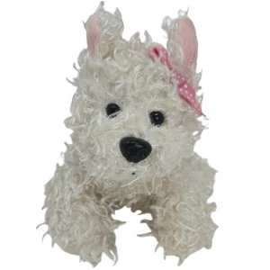 Ganz Webkinz Terrier Blanco Cachorro Perro Peluche 8" HM106 Peluche Arco Sin Código - Imagen 1 de 8