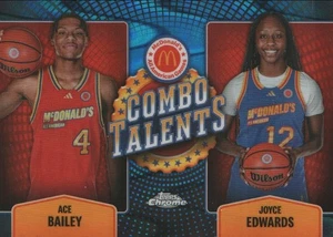 2024 Topps Chrome Ace Bailey Joyce Edwards COT-AIB Combo Talents Blue RayWave - Picture 1 of 2