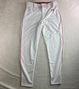Under Armour Baseball Hose Herren Large weiß rot Paspel UA Performance neu ohne Etikett - Bild 1 von 9