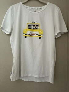 KARL LAGERFELD PARIS Women’s Taxi Print T-Shirt Tee S, Rare, Big Logo, Vibrant - Picture 1 of 7