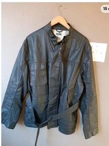 FCUK DENIM JACKET MENS BELTED COTTON WITH POCKETSZIP BUTTONS HIGH NECK XL - Picture 1 of 17