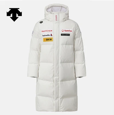 DESCENTE SWISS SKI Long European Goose Down Jacket SQ421SDJN1 WHITE ASIAN FIT - Image 1 of 4