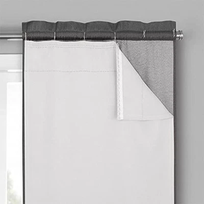 Eclipse Solid Minimalist Blackout Thermal Liner for Window Curtains with Drapery - Image 1 of 4
