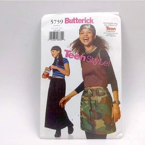 Falda Línea A Fácil Años 90 Patrón Costura Adolescente, Vintage Butterick 5759, Talla 9-14 - Imagen 1 de 5