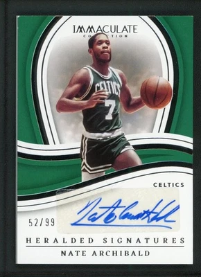 2022-23 NATE ARCHIBALD 52/99 AUTO PANINI IMMACULATE COLLECTION AUTOGRAPHS - Image 1 of 2