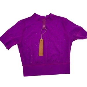 T-shirt donna Skims rete strass copricostume da bagno nuova viola viola taglia XXS  - Foto 1 di 4