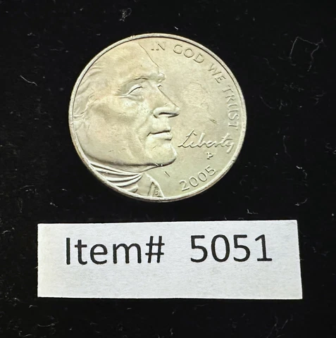 Error Coins - "Sneezing" Jefferson U.S. Nickel 2005  - Item #5051 Cover