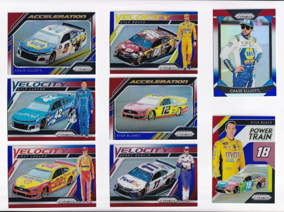 2019 Panini PRIZM RED WHITE BLUE PARALLEL #72 Denny Hamlin--ONE CARD ONLY! - Image 1 of 1