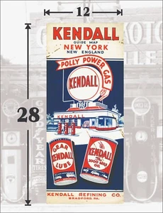 KENDALL GAS OIL PETROLIANA VINTAGE STYLE POSTER GUIDE MAP - 12x28 - HEAVY GLOSSY - Picture 1 of 1