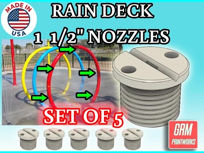 Rain Deck 1 1/2" Spray Nozzle Jet for Splash Pad Water Loop Rings | SET OF 5 - Image 1 of 2