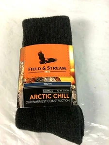 Field & Stream Arctic Chill Thermal 12" Crew Youth Socks, Gray, Size S - 9Q_38 - Picture 1 of 2