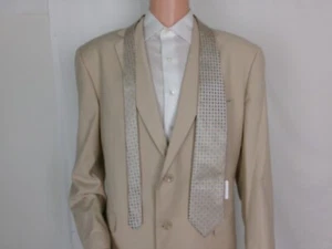 Umo Lorenzo Tie (Made in Italy) GOLD/LIGHT BLUE DESIGN - Picture 1 of 2