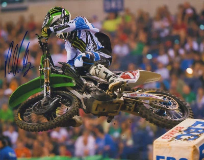 PÓSTER FOTOGRÁFICO 11X14 FIRMADO POR RYAN VILLOPOTO AMA SUPERCROSS MONSTER KAWASAKI Foto 1 de 2