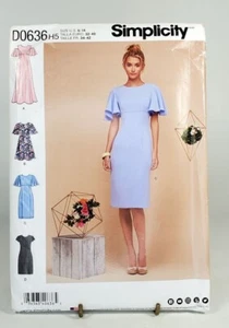Pattern Misses/Petite Dress Various Lengths and Sleeves Sz 6-14 Simplicity D0636 - Picture 1 of 2