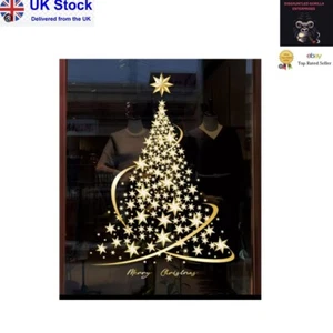 Christmas Tree Window Stickers Glass Window Winter PVC Stickers - Picture 1 of 6