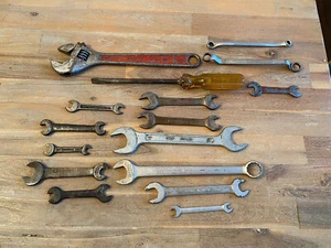 Lot Of Vintage Antique Wrenches Tools Williams Superrench Billings Buffalo Tiger - Picture 1 of 12