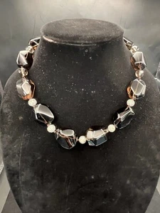 A Unique Lucas Lameth 925 Sterling Silver Black Spinel Gem Stones 21” Necklace. - Picture 1 of 14