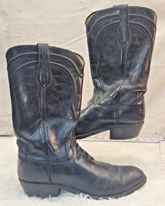 Botas de Vaquero Justin BILTRITE Cuero Negro Talla 9D Western Rockabilly Hechas en EE. UU. - Imagen 1 de 24