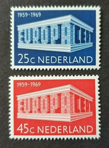 1969 NETHERLANDS NEDERLAND SET 10 YEARS EUROPA CEPT VF MNH Cover