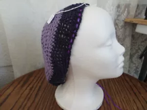Ladies Hair Net Snood Hand Crocheted Reenactment New Bi-Colored Purple, Lot 553 - Picture 1 of 1