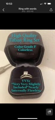 Conjunto de noivado e casamento Basicamente inatingível Tiffany and Co. Novo em platina - Imagem 1 de 4