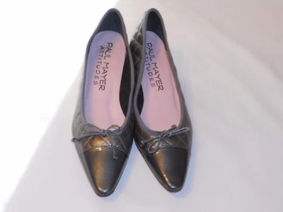 Paul Mayer Attitudes 5 1/2 B Gris Acolchado Cuero Puntera Bomba Foto 1 de 4