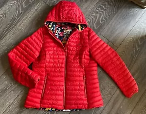 Joules Red Puffer Jacket, Size 16, Lightweight, Floral Lining, Logo, Free P&P  - Picture 1 of 16