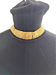 Midcentury Signed "Boucher"  Gold Tone Choker /Necklace - Picture 1 of 8