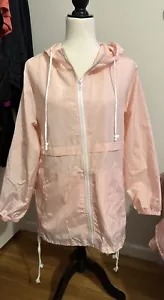 Beyove pale pink woman’s rain Hoodie Med - Picture 1 of 2