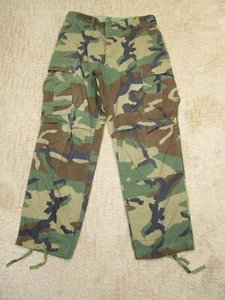 Pantalones militares de Estados Unidos para hombre 29x27 verde camuflaje bosque ejército carga pantalones utilitarios - Imagen 1 de 9