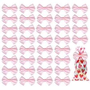 36pcs Satin Ribbon Twist Tie Bows Pink Gift Bows for Bag 4.5in DIY Ribbon Bow... - Picture 1 of 7