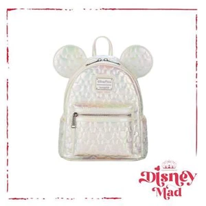 Mickey Mouse Icon Quilted Iridescent Loungefly Mini Backpack - Disney Parks - Picture 1 of 3