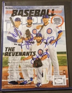BRYANT, RIZZO, HEYWARD, ARRIETA SIGNED SPORTS ILLUSTRATED CUBS - RARE (NO LABEL) - Picture 1 of 8
