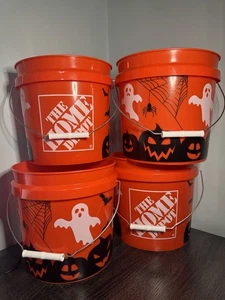 Home Depot Halloween Bucket (4-Pack)  Set Of 4 New TikTok Orange 2 Gallon - Picture 1 of 5