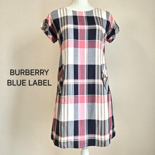 Abito Burberry blu etichetta a quadri taglia 38
