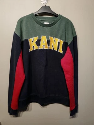 Sudadera Karl Kani Para Hombre Pullover Vintage Talla Mediana Colegio Colorblock  Foto 1 de 4