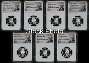 1992-1998-S Silver Washington Quarter 7 Coin Set NGC PF-69 UC White House Label - Picture 1 of 2