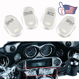 4X Panel Switch Cover Cap Fit For Harley Touring Electra Road Glide 1996-2013 US - Foto 1 di 16
