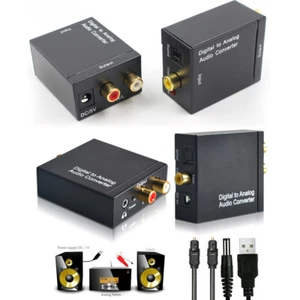 192KHz Digital Optical to Analog L/R RCA Audio Converter 3.5mm Jack Adapter USA - Picture 1 of 14
