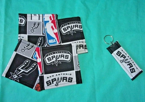 New COASTERS SET of 4 and/or KEYCHAIN key ring SAN ANTONIO SPURS BASKETBALL NBA Cover