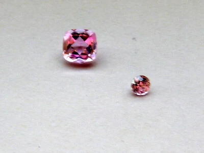 Piedras preciosas facetadas de cuarzo rosa natural/cojín de 8,5x8,5 mm/4,8 mm redondo Foto 1 de 4