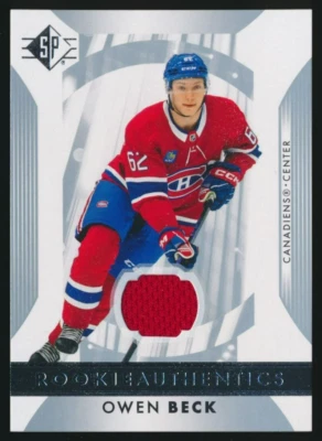 2023-24 UD Upper Deck SP Hockey Rookie Authentic #133 Owen Beck Jersey - Image 1 of 2