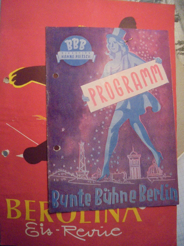 25085 Berolina Eis Revue 1961 + Bunte Bühne Berlin Programm 1954 Eintrittskarte - Bild 1 von 2