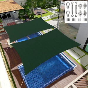 Sombra de sol vela dosel rectangular arena bloque UV sombrilla para cubierta de patio trasero verde - Imagen 1 de 16
