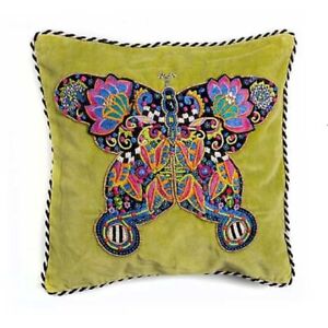 MacKenzie Childs Fantasia Butterfly Pillow Retired New with spots