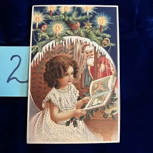  A  RARE CHRISTMAS SANTA CLAUS-Embossed  Postcard  CIRCA 1909 - Picture 1 of 1