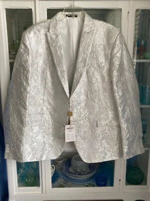 Nuevo con etiquetas Blazer Para Hombres INSERCH Plateado Metálico Abrigo Deportivo Boda Baile de graduación Cóctel 48R Foto 1 de 4