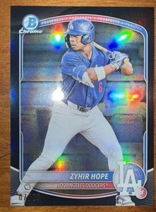 Bowman Chrome Zyhir Hope True Black Refractor 2025/10 #BCP-2 Dodgers - Imagen 1 de 2