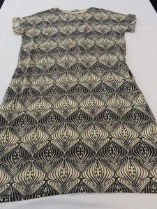 ABITO FREIDA SAND ETHIC ART NOUVEAU STAMPA COTONE ELASTICIZZATO MODAL JERSEY UK 16 18 - Foto 1 di 17