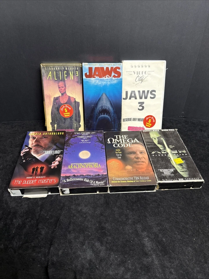 Halloween Horror Thriller Si Fi Movie Lot Of 7 VHS 🪦💀, Jaws, Arachnophobia Foto 1 de 4